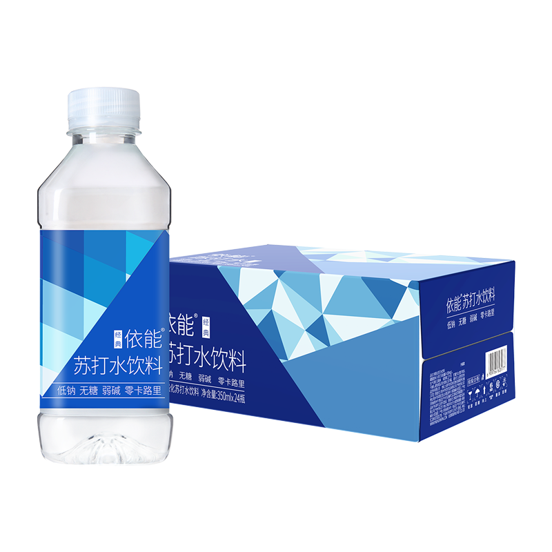 依能 锌强化 无糖无汽弱碱苏打水饮料 350ml*24瓶 *2件 49.04元（合24.52元/件）