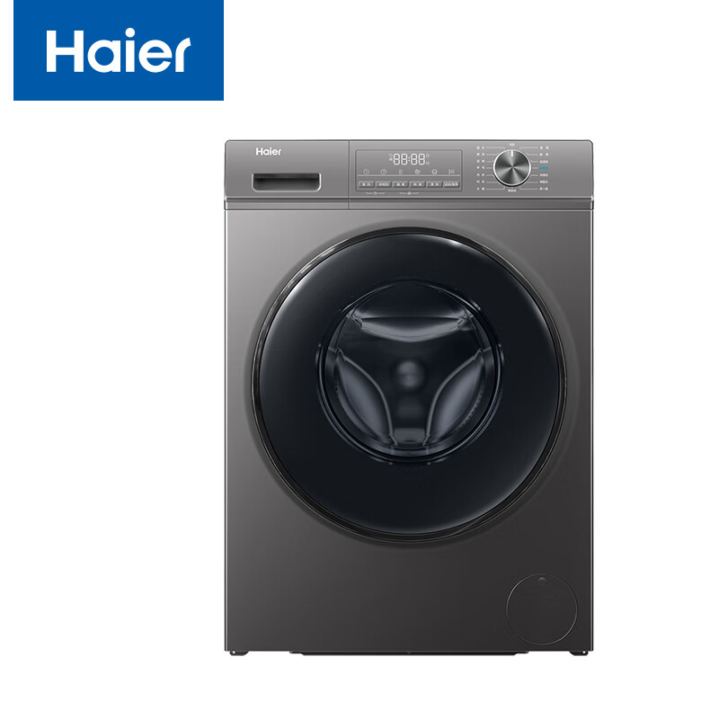 Haier 海尔 超薄滚筒洗衣机全自动 10公斤大容量 六维减震 1.10洗净比 3D内筒EG1