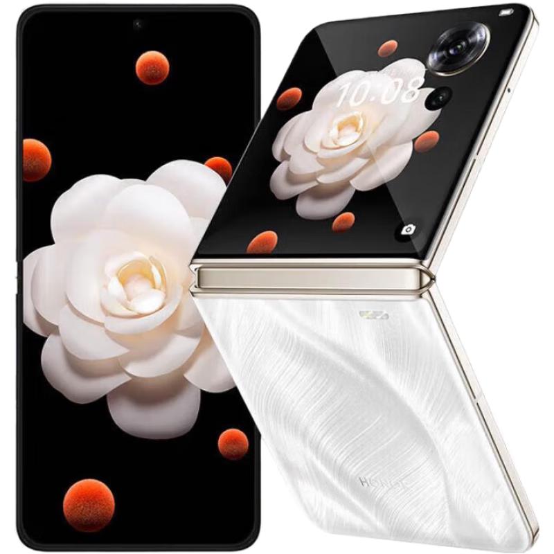 PLUS会员：荣耀 Magic V Flip 5G折叠屏手机 12GB+1TB 山茶白 3677.51元（需用券）
