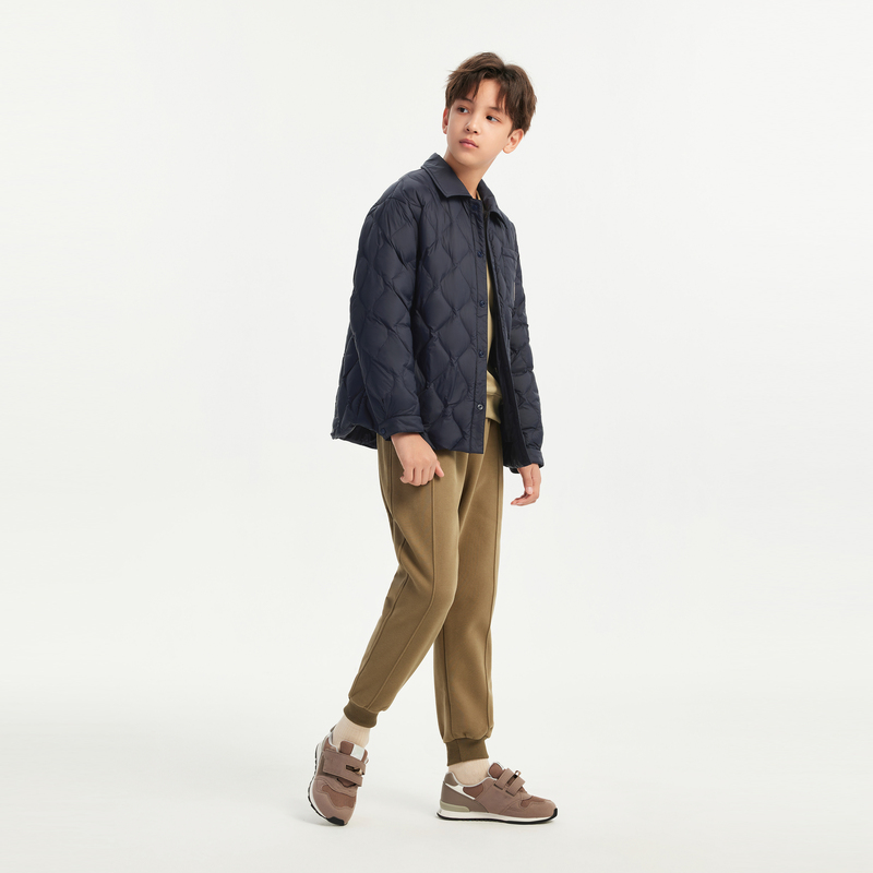 BOSIDENG 波司登 儿童衬衫羽绒服秋季拉链3D剪裁防跑绒时尚短款 119元（需用券