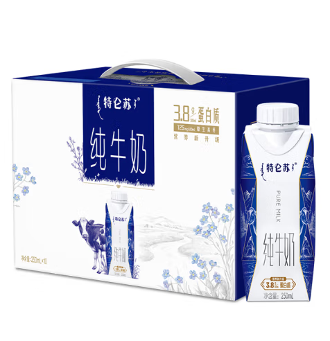 限上海！ 蒙牛特仑苏纯牛奶梦幻盖 250ml×10盒 (3.8g优质乳蛋白) ￥23.41