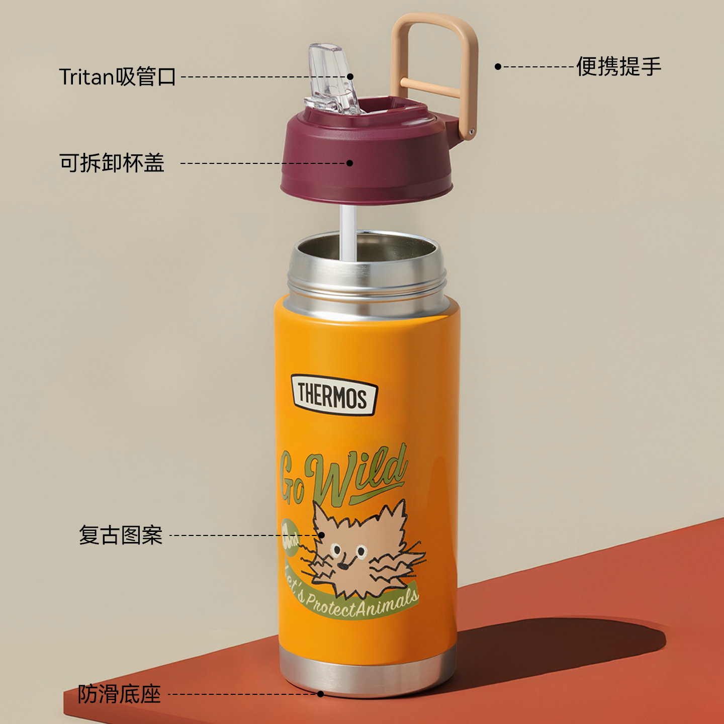 THERMOS 膳魔师 儿童保温杯 吸管式 大容量 570ml 132.52元正文更低价120.74元 - 清风线报