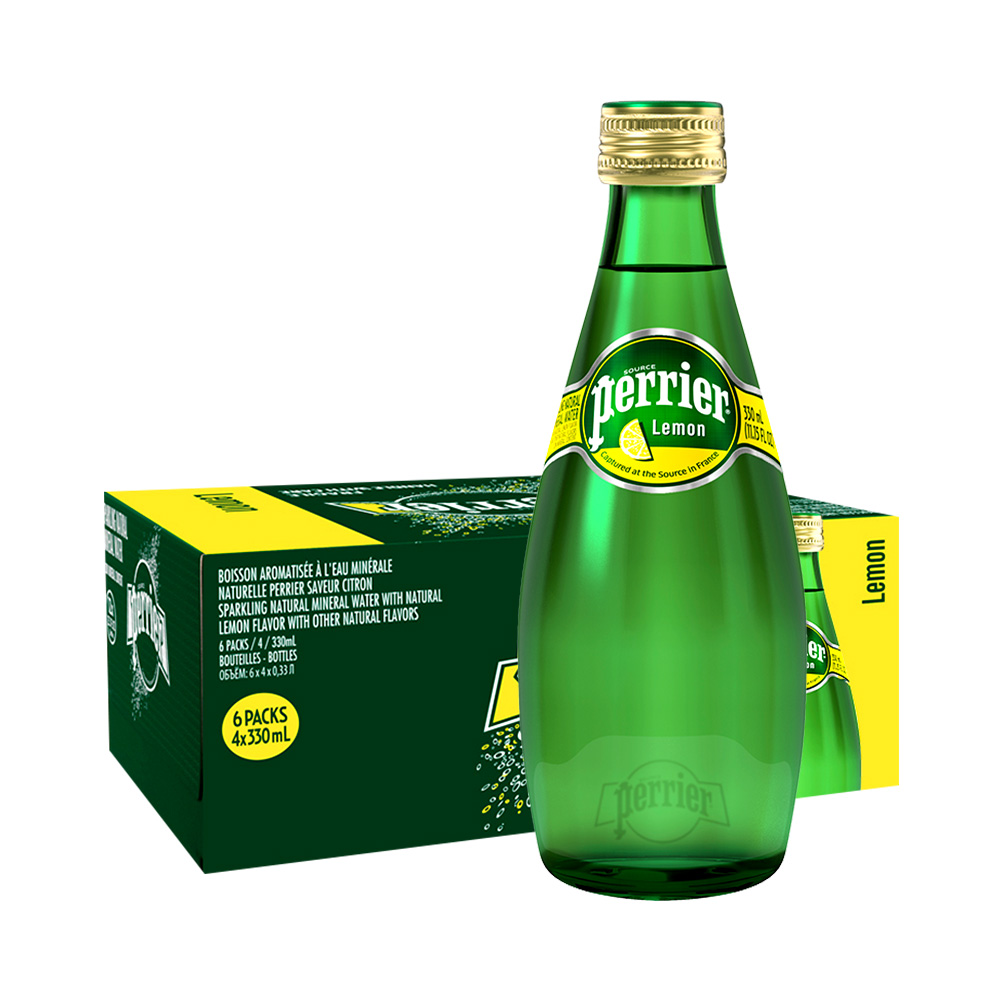 perrier 巴黎水 法国Perrier巴黎水柠檬味含气矿泉水气泡水饮料330ML*24 156.75元（