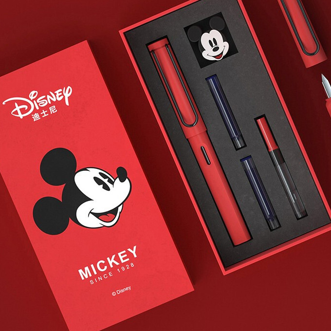 Disney 迪士尼 E0306M 米奇款钢笔 红色 EF尖 礼盒装 39元