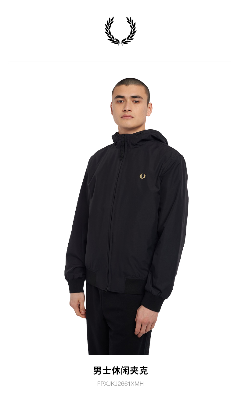 fred perry 佛莱德·派瑞 2021秋季新款男士休闲连帽夹克外套 j2661