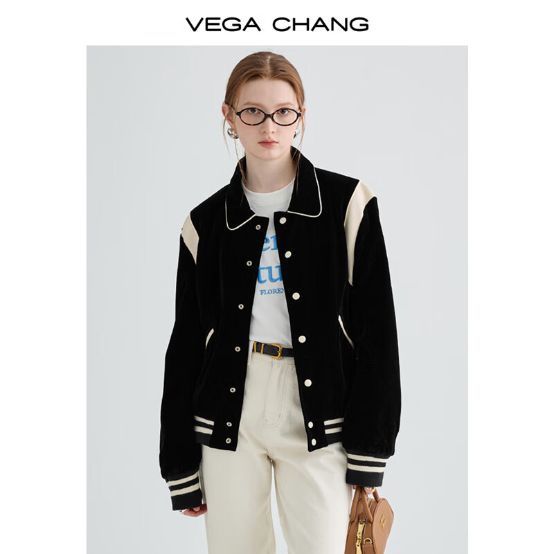 VEGA CHANG 美式学院风拼色棒球服外套 10095940794646 159元