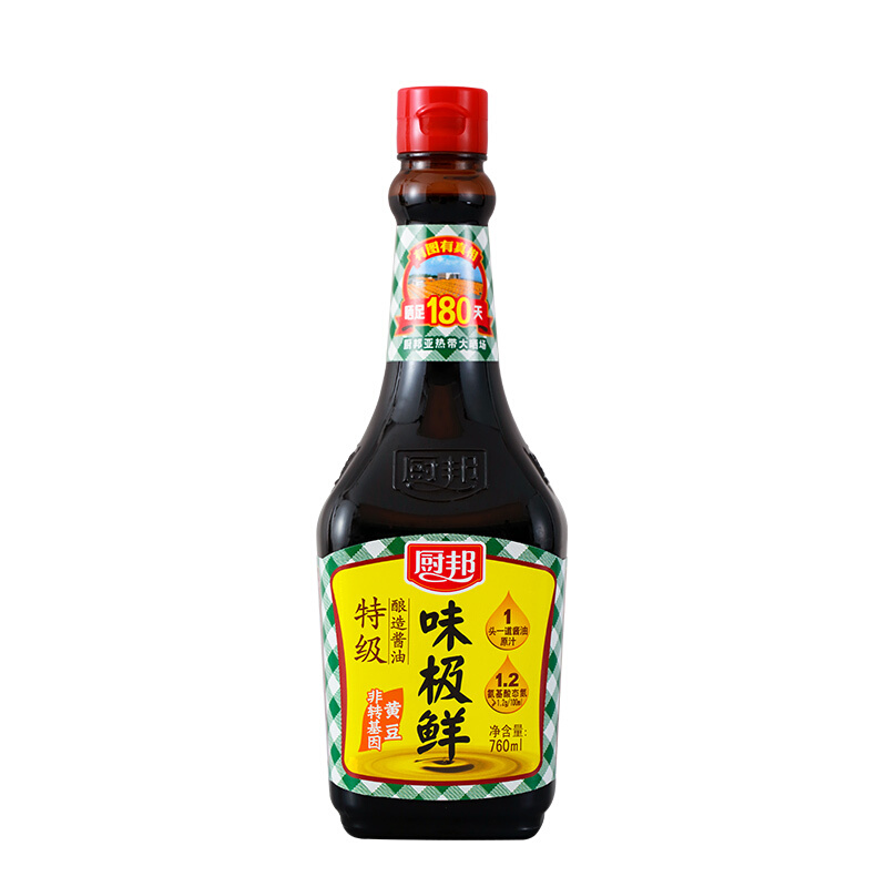 厨邦 味极鲜 特级酿造 酱油 760ml 5.98元（需用券）