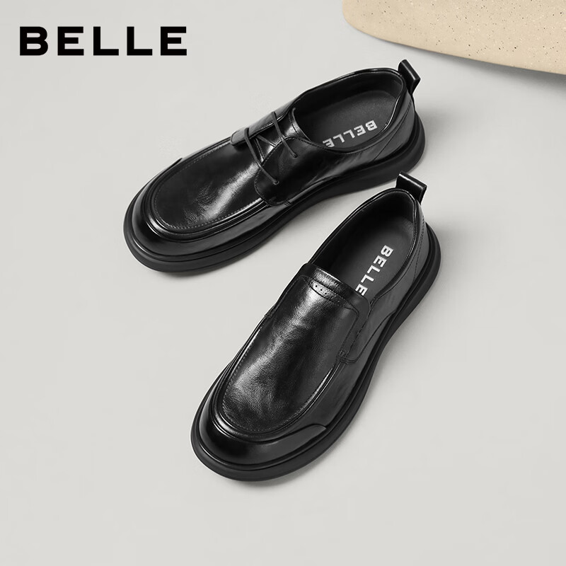 PLUS会员：百丽 商务休闲皮鞋男 牛皮通勤 A2323AM6 黑色系带 40 265.1元包邮