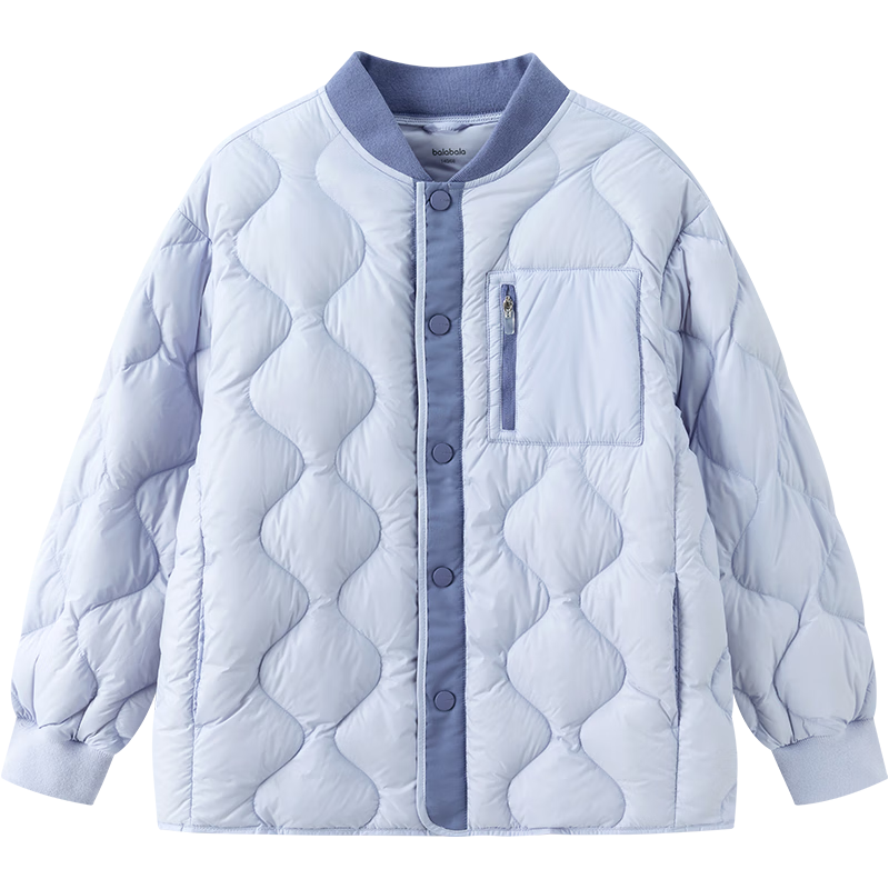 巴拉巴拉 童装男童羽绒服宝宝儿童秋冬轻薄女童中大童外套时尚保暖 粉紫70