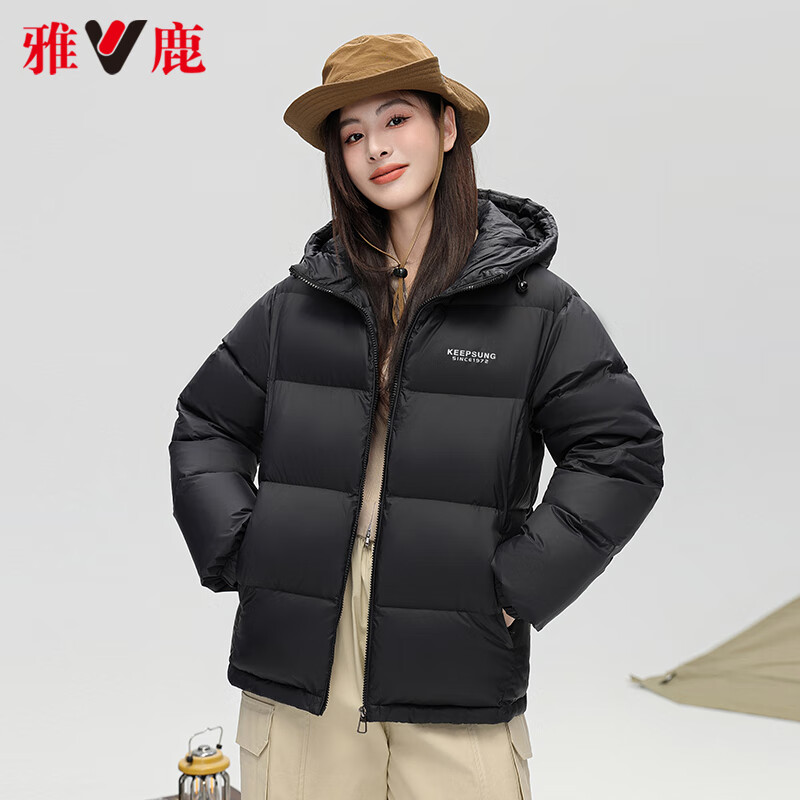 YALU 雅鹿 羽绒服女短款2024冬季新款连帽户外面包服防寒外套 236.06元（需用