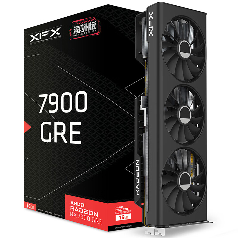 讯景（XFX）AMD RADEON RX 7900 GRE 16GB 海外版 电竞游戏渲染独立显卡 4018.01元