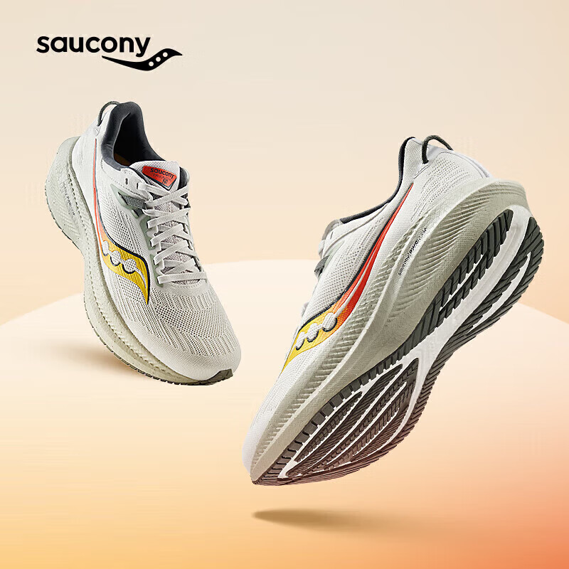 索康尼 saucony 胜利21专业缓震跑鞋男跑步鞋训练运动鞋灰黄40.5 1119元