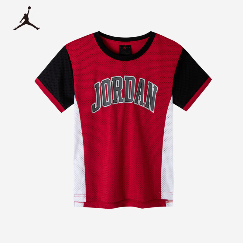 Jordan NIKE 耐克 小童装男女童23号短袖T恤Jordan夏季短T上衣 B488杰斯特红 140 159