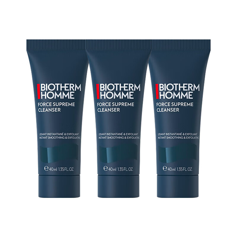 移动端、京东百亿补贴：BIOTHERM 碧欧泉 男士新滋养细致平滑洁面乳40ml*3 蓝