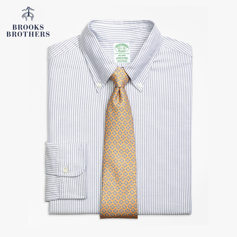 Brooks Brothers 男士牛津纺Supima棉正装衬衫1000025471 4003-浅蓝色 14/H/3 492.98元（需