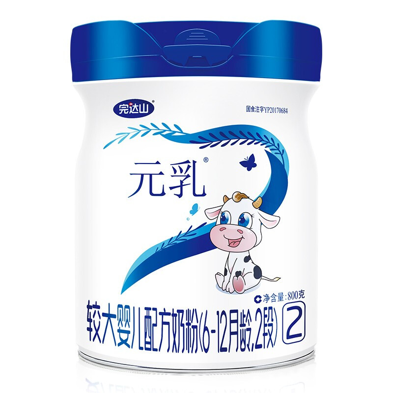 完达山 元乳系列 较大婴儿奶粉 国产版 2段 800g 140.03元