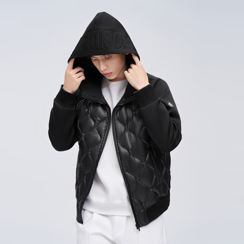 波司登 秋冬鹅绒款羽绒服简约新一代轻薄外套B30133744 黑色8056 S 160/84A 249元