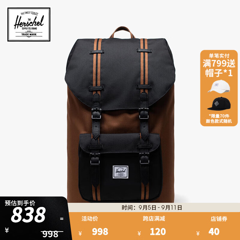 和行 Herschel 赫行 Little America 男女大容量双肩包 10014 828元（需用券）