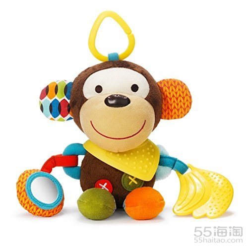 第二件半价！【中亚Prime会员】Skip Hop 宝宝毛绒牙胶手摇铃玩具 小猴子