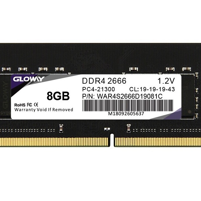 GLOWAY 光威 战将 DDR4 2666MHz 笔记本内存 普条 黑色 8GB 95元