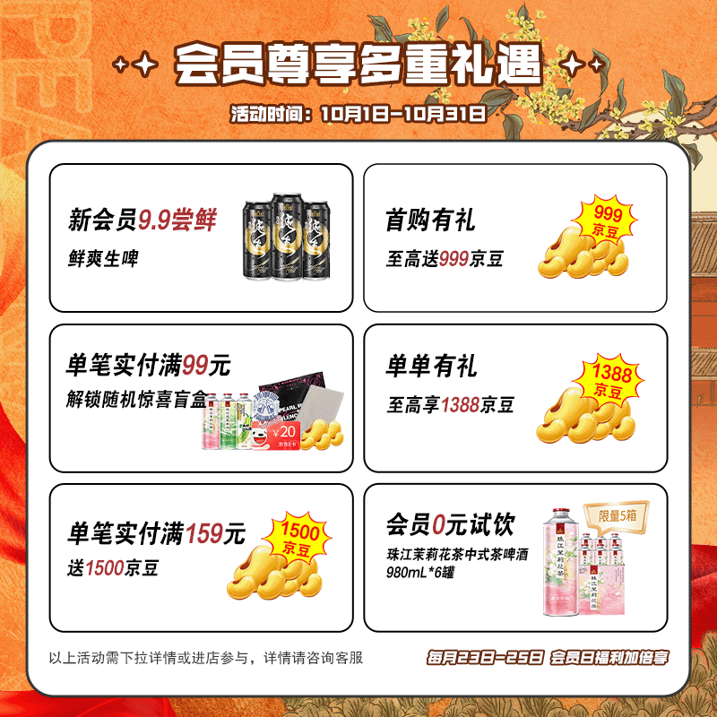 珠江啤酒 12°P 经典老珠江啤酒 980mL 1罐 9.9元 - 86线报