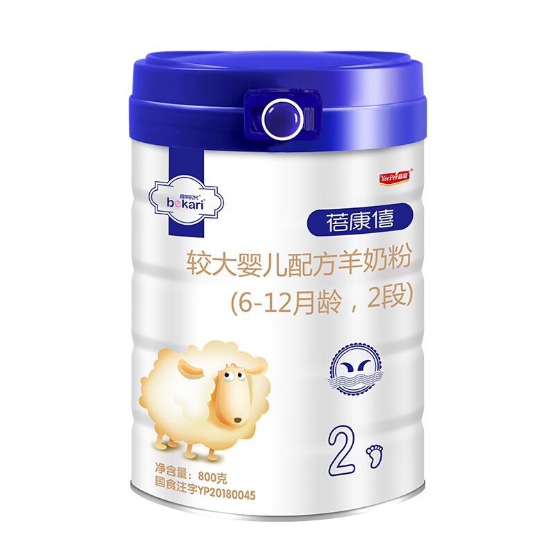 蓓康僖 bekari）纯羊奶粉2段（6-12月适用）婴幼儿配方800g*6罐套装 1316.36元（