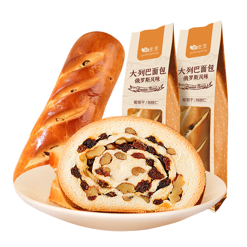 PLUS会员、需首购：谷生生 早餐俄罗斯风味大列巴车轮面包 600g 11.5元包邮（