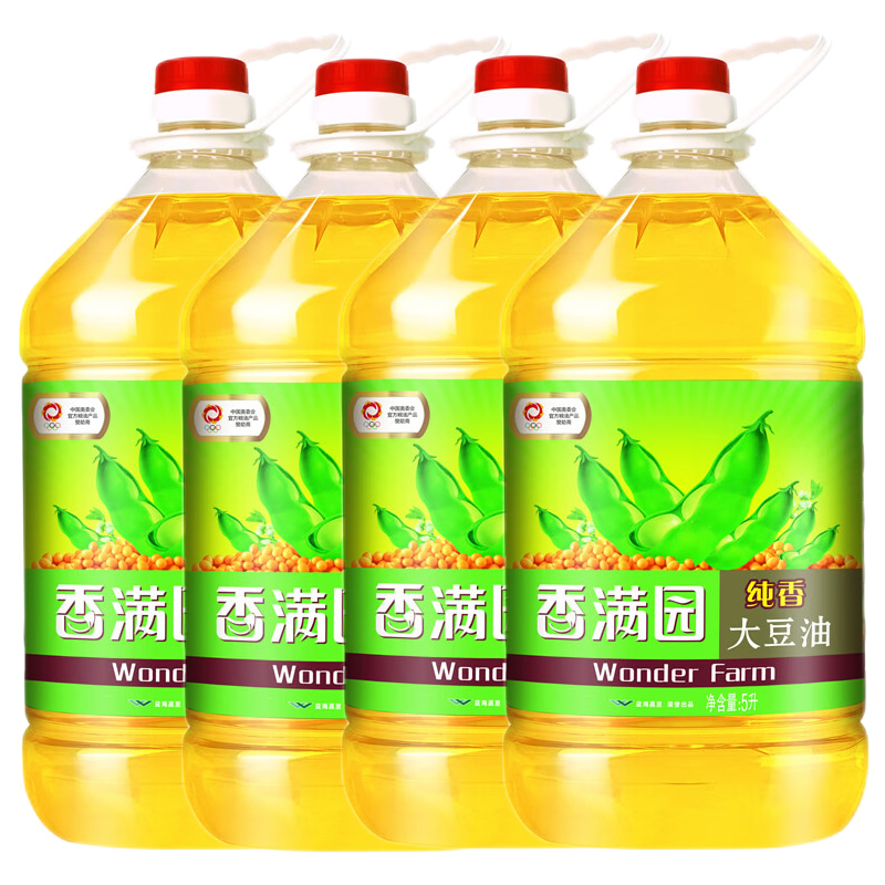 香满园 黄金珍鲜纯香大豆油5L*4一级食用油家用整箱 色拉油活动 189.9元