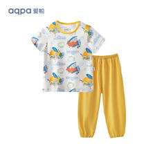 aqpa 婴儿内衣套装夏季纯棉睡衣男女宝宝衣服薄款分体短袖 49元