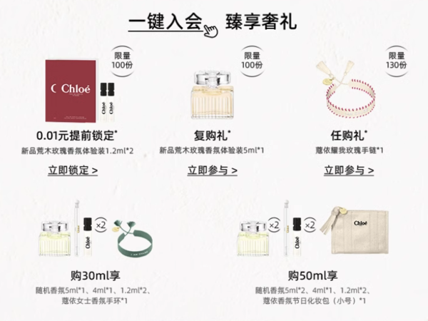 Chloé 蔻依 经典肉丝带女士浓香水 EDP 30ml（赠随机香氛5ml+4ml+1.2ml*2+绿丝带签名系列手链*1）