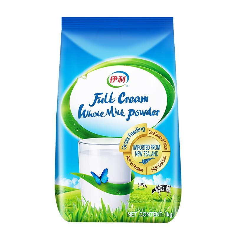 PLUS会员：yili 伊利 新西兰原装进口 全脂奶粉1kg袋装 38.58元