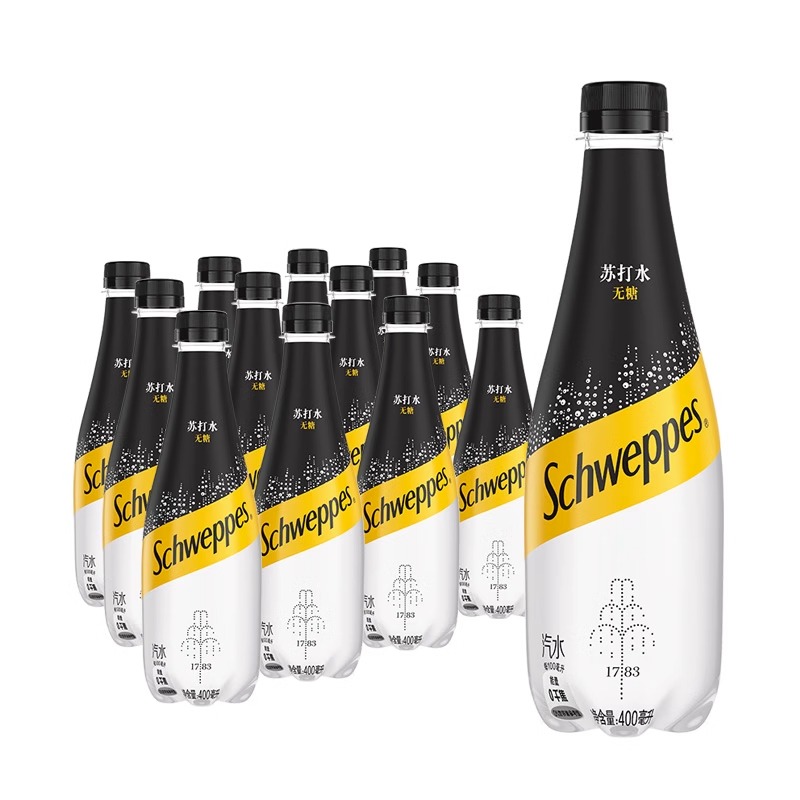 怡泉 苏打水0糖原味罐装气泡水整箱装400ml*12瓶苏打气泡水0糖0卡 21.9元