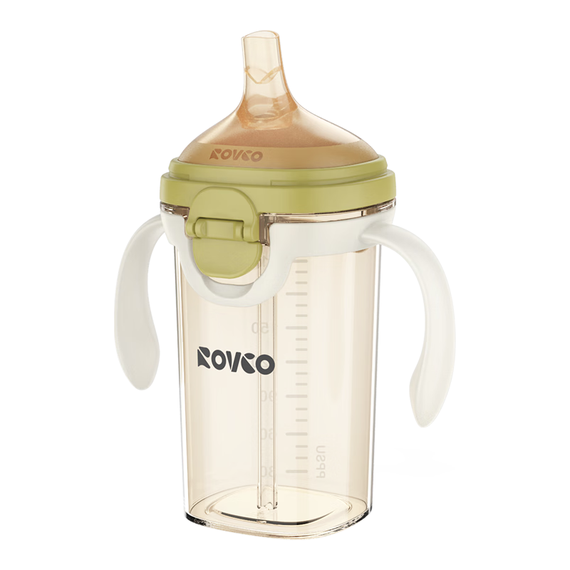 日康 Rikang 翻盖吸管奶瓶 PPSU偏心吸嘴+带手柄240ML 39.48元
