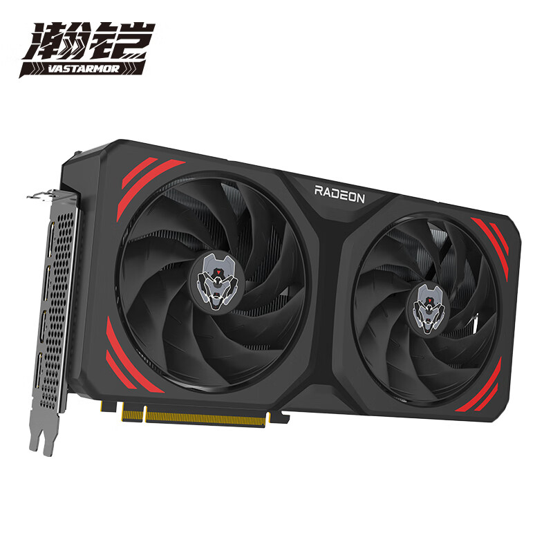 VASTARMOR 瀚铠 AMD Radeon RX 7700 XT 黑色合金 双风扇 12GB GDDR6 RDNA 3架构电竞游戏显