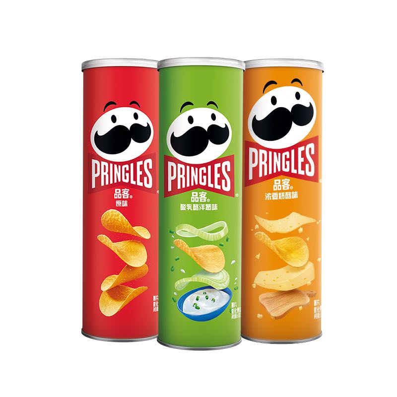 Pringles 品客 薯片110g*3 分享装（原味+洋葱味+奶酪味）休闲零食膨化食品 plus