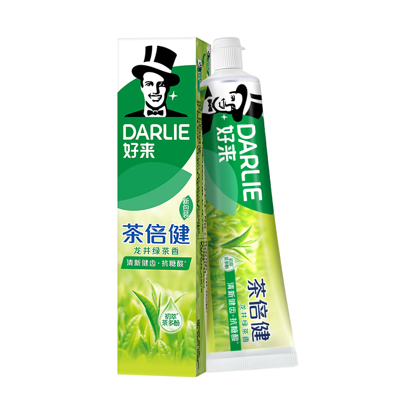 DARLIE/黑人 茶倍健龙井绿茶 牙膏 190g 9.9元