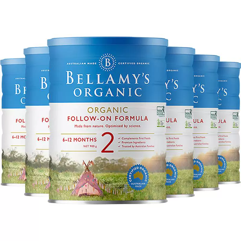 BELLAMY'S 贝拉米 有机奶粉 2段 900g*6罐 ￥785