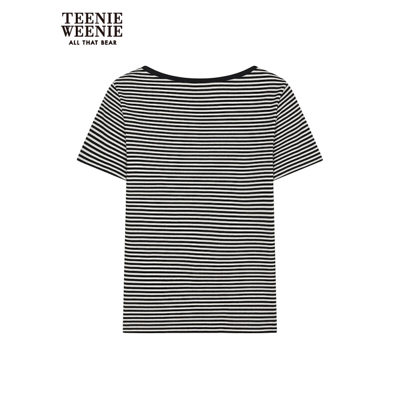 TEENIE WEENIE 小熊 条纹 短袖T恤多巴胺ins风时尚 撞色 155/XS 55元