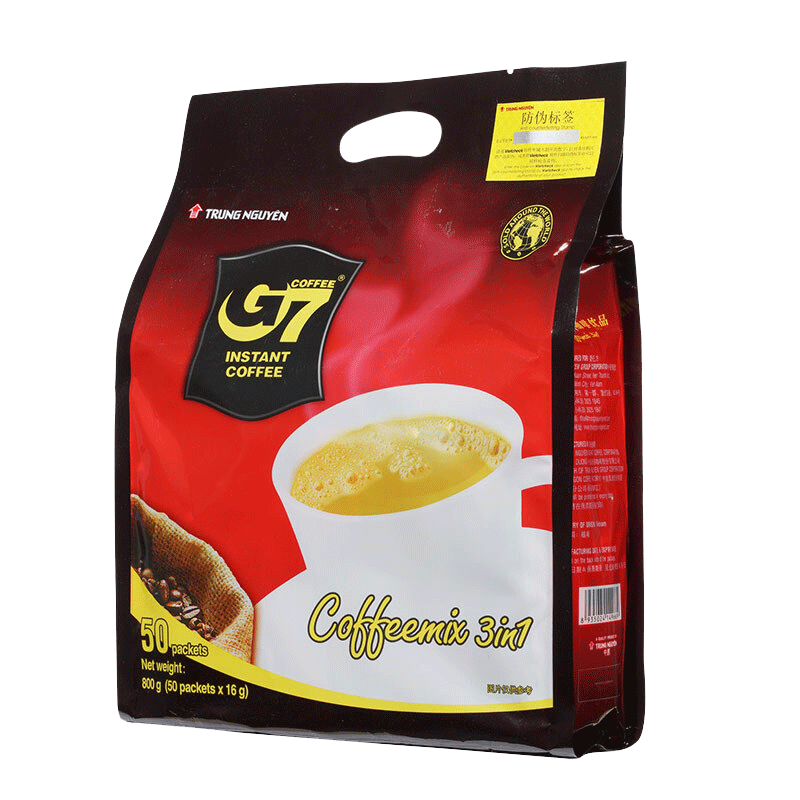 再降价、PLUS会员：G7 中原越南进口三合一速溶咖啡 800g （16克*50包） 24.48元