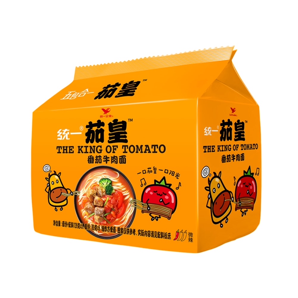 统一 茄皇番茄牛肉面 126g*5袋 5.73元