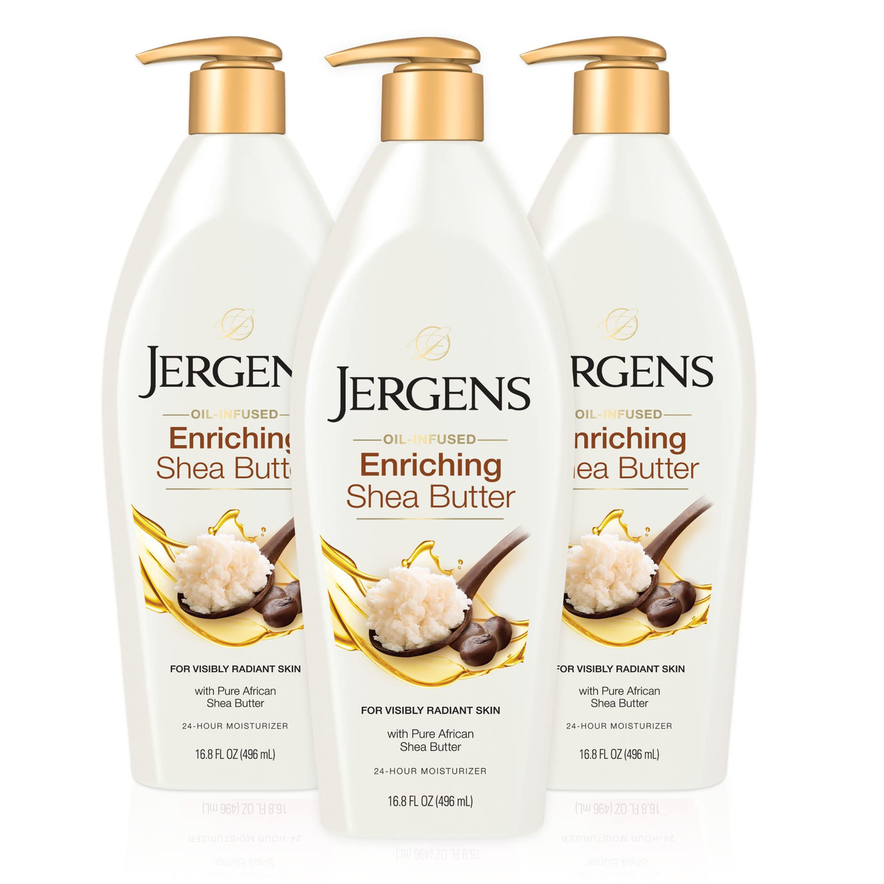 【含税直邮】Jergens 身体乳液 富含乳木果油深层滋润保湿剂 保湿 496ml*3 预估