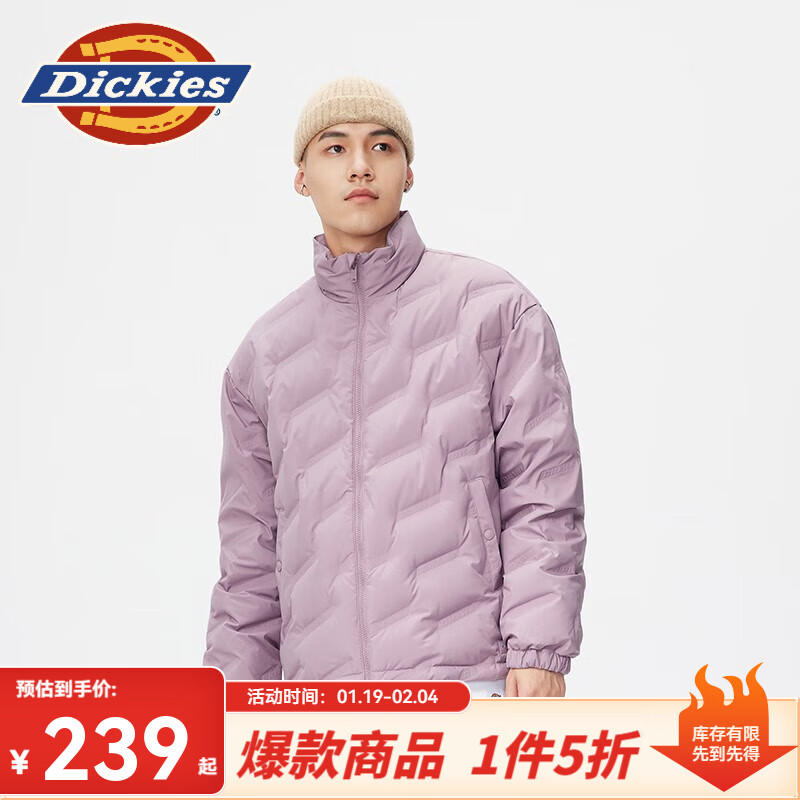 Dickies 压纹羽绒服 男女时尚百搭保暖外套上衣10916 藕紫色 L 充绒量:180g ￥239