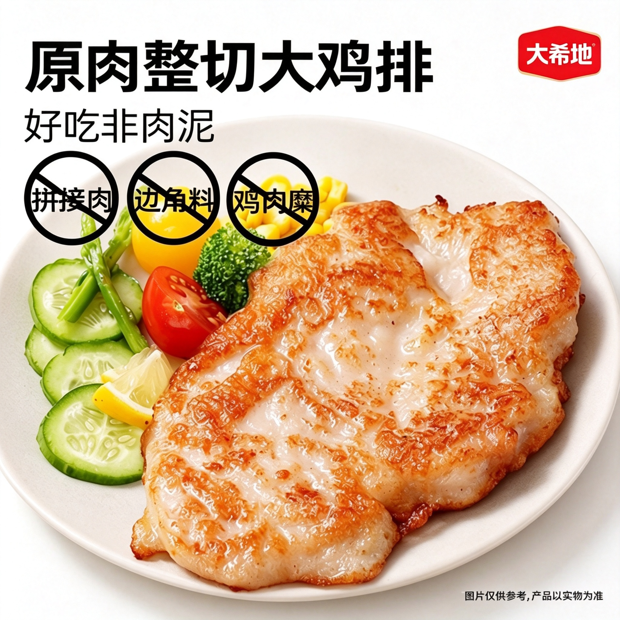 大希地 减脂瘦身好食材：无抗嫩煎鸡排 400g/5包 速食宵夜 半成品
