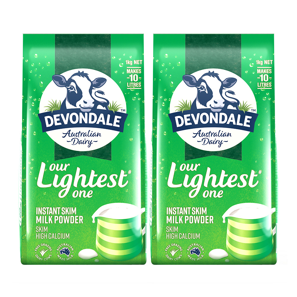 DEVONDALE 德运 澳洲进口德运低脂高钙成人奶粉中老年脱脂奶冲剂1kg2袋 102.41元