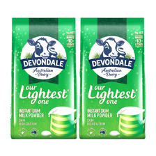 DEVONDALE 德运 澳洲进口德运低脂高钙成人奶粉中老年脱脂奶冲剂1kg2袋 102.41元