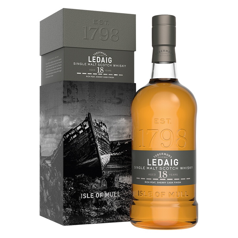 Ledaig 利得歌 18年 单一麦芽 苏格兰威士忌 46.3%vol 700ml 礼盒装 999元