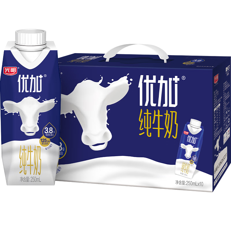 仅浙江地区、PLUS会员、首单礼金：光明 优加梦幻盖纯牛奶250ml*10盒*4件 151.72
