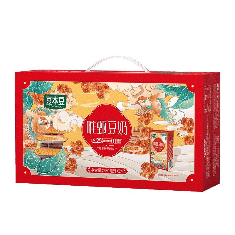 移动端：豆本豆 年货礼盒唯甄豆奶250ml*24盒营养早餐奶整箱植物蛋白饮料 37.