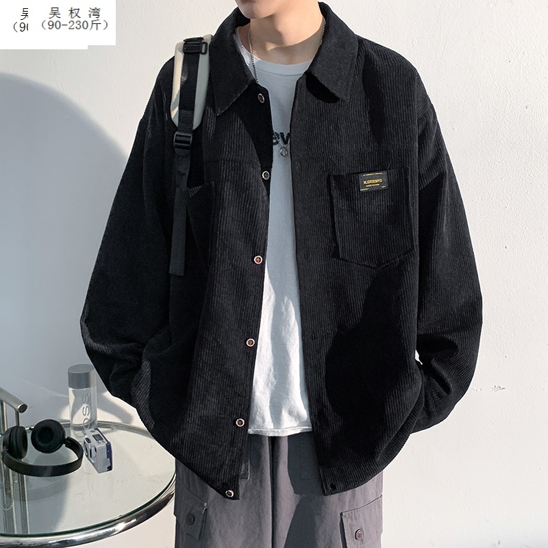 吴权湾 少年感长袖衬衫 黑色 2XL 穿145-160斤 42.94元（需买2件，需用券）