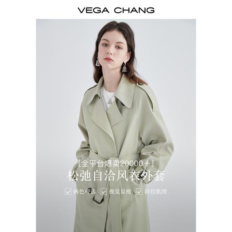 VEGA CHANG 【腰带宽松】女士风衣 341.05元 - 86线报